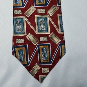 Monsieur Givenchy Necktie Red/Blue Geometric